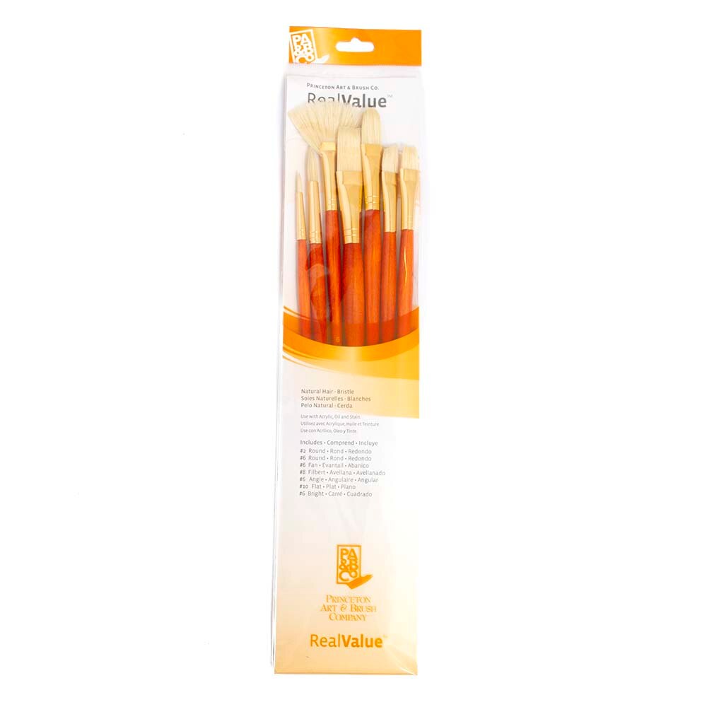 Princeton, Brushes, Art & School, Real Value, Pack, Bristle, 7 Piece, 400975